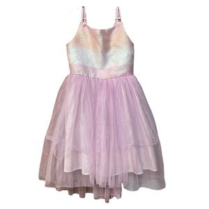 CAT & JACK Girls Sz 6/6x pink sparkly high low tulle ballerina tiere…